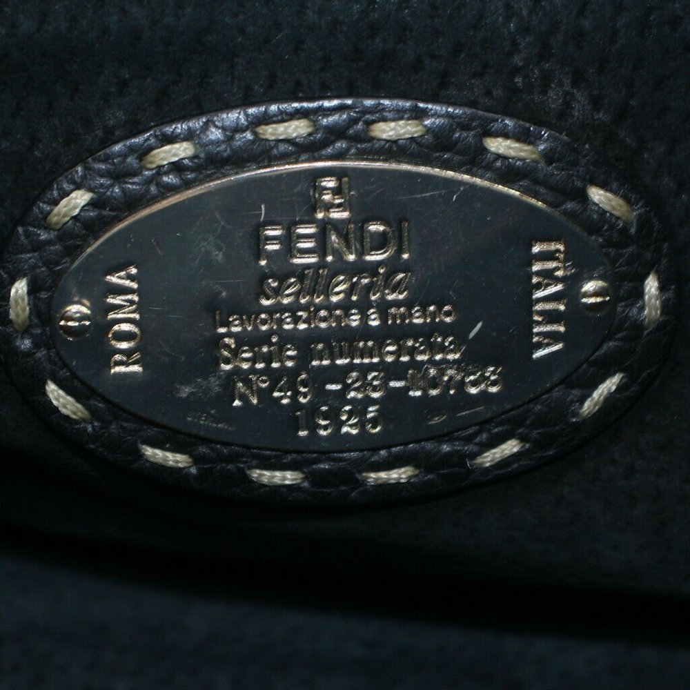 Auth Fendi Shoulder Bag Black Leather #19673F12 - Picture 7 of 9